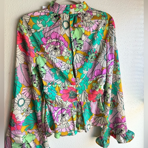 ASOS Colorful Floral Fitted Blouse - Picture 7 of 12